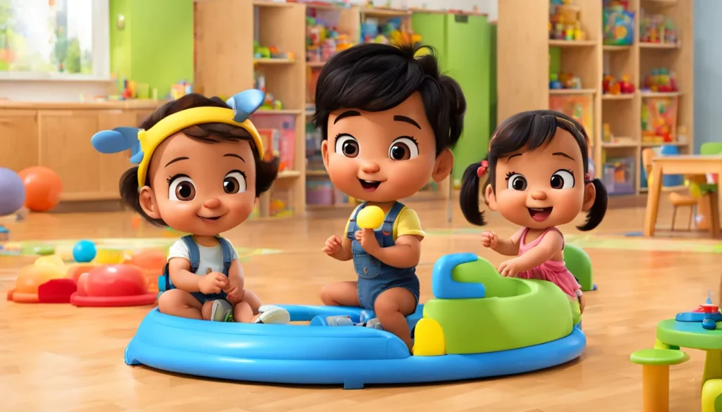 Bambini di 24 - 36 mesi che giocano nella sezione primavera