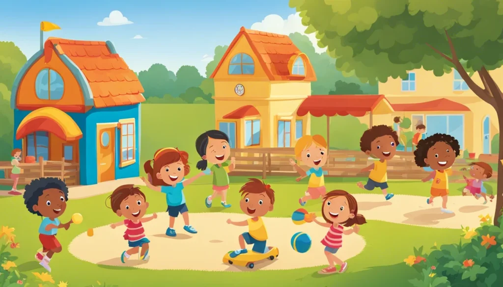 Bambini che giocano al centro estivo all'aperto